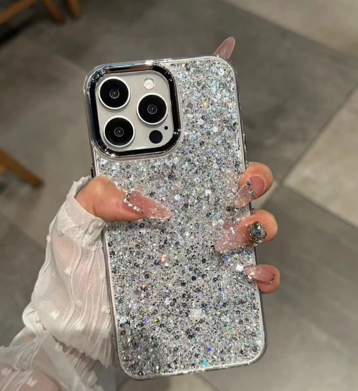 Silver glitter case